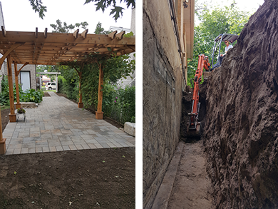 Landscape job sites under construction